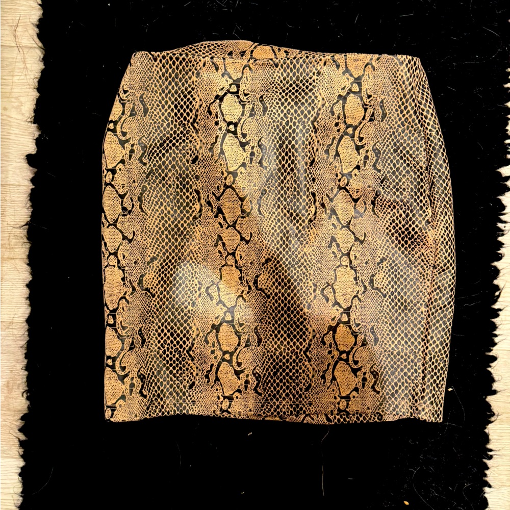 Snake faux leather skirt